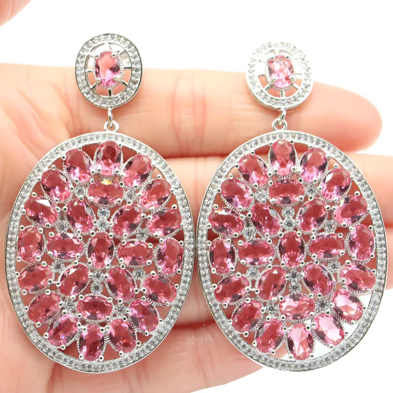 Женские серьги из серебра с турмалином и аквамарином длиной 67x37 мм 27 7 г|silver earrings|925