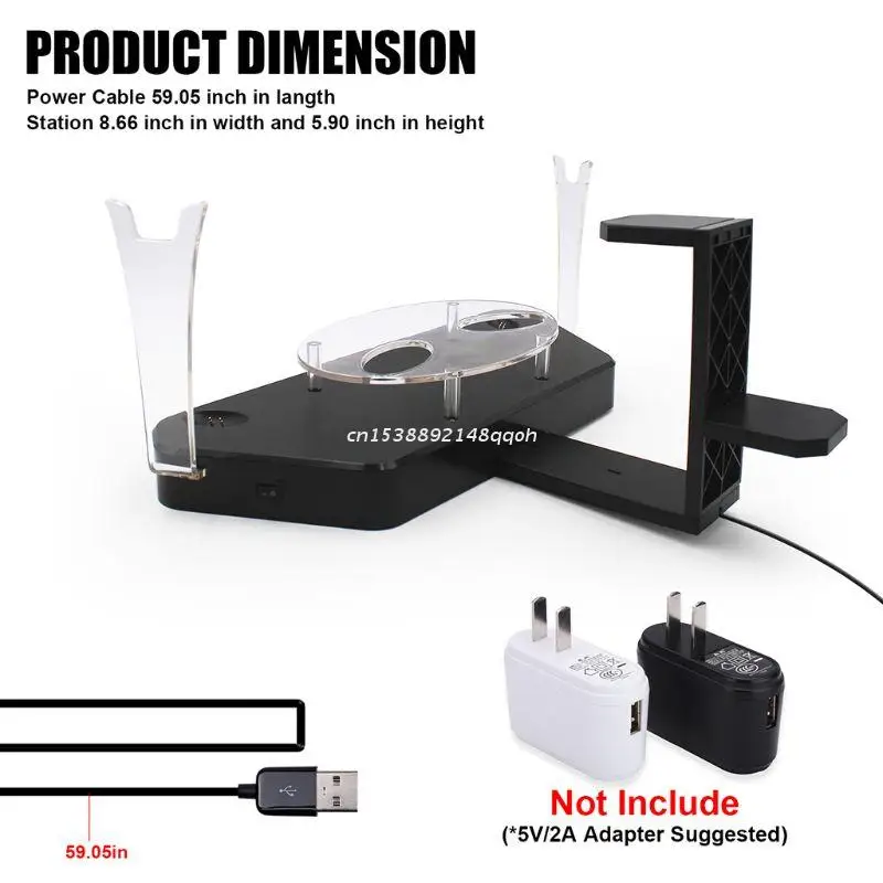 

77JC Wireless Helmet Handle Dual Charging Stand Dock Holder Charger for HTC VIVE/VIVE Pro Controller Accessories