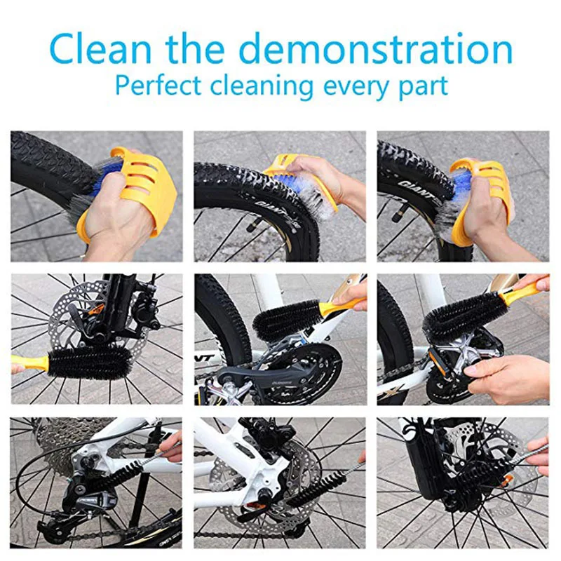 6pcs Precision Bicycle Cleaning Brush Tool Suitable for Mountain Road City Hybrid BMX Bike and Folding | Спорт и развлечения
