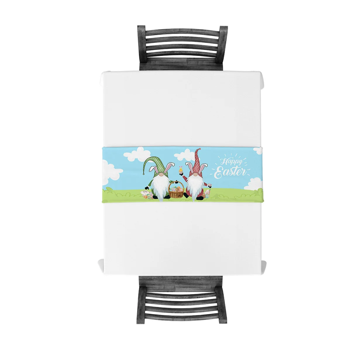 Счастливый Пасхальный карликовый кролик яйцо синий Настольный дорожка s