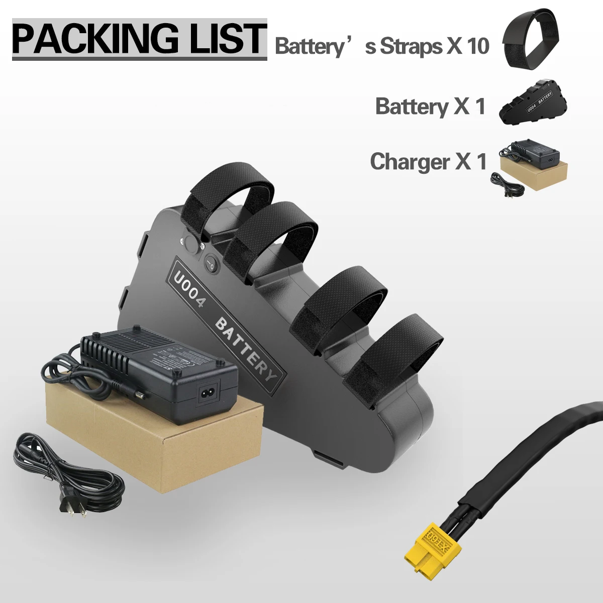 Электрический фара для электровелосипеда в Батарея 48V 52V 20Ah Треугольники