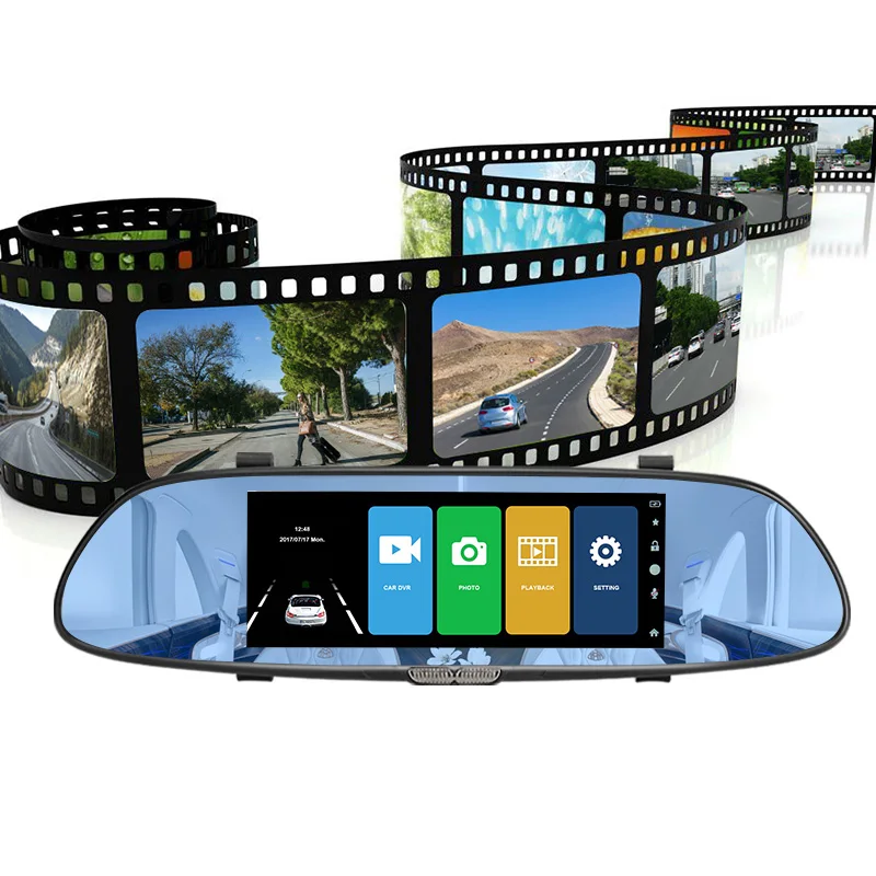 E-ACE A01 Автомобильный видеорегистратор Full HD 1080P 7 дюймов ips сенсорный видеорегистратор камера с двумя объективами с камерой заднего вида Авто регистратор видеорегистратор