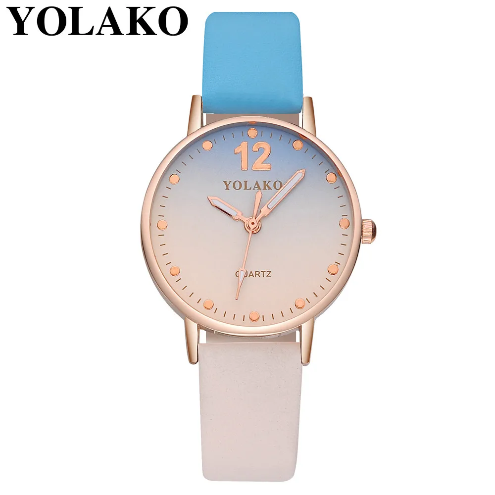 Relogio Feminino YOLAKO часы женские повседневные кварцевые Кожаный ремешок ремешок часы аналоговые наручные часы Montre Femme Reloj Mujer