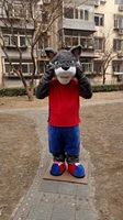 plush grey wolf mascot costume cosplay party game dress outfit christmas adult apparel cartoon character birthday clothes gifts