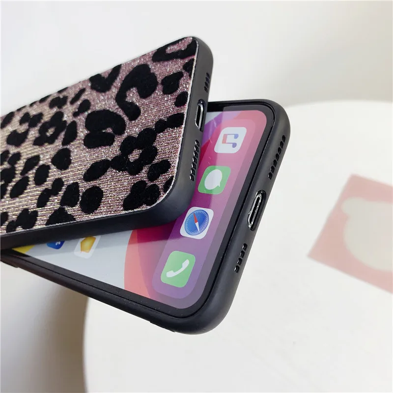 Блестящий плюшевый леопардовый чехол для Samsung Galaxy S21 Plus A52 A72 M51 S20 FE M01 A40S чехлы
