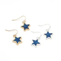 2020 new christmas day gift small resin druzy star dangle earrings for women