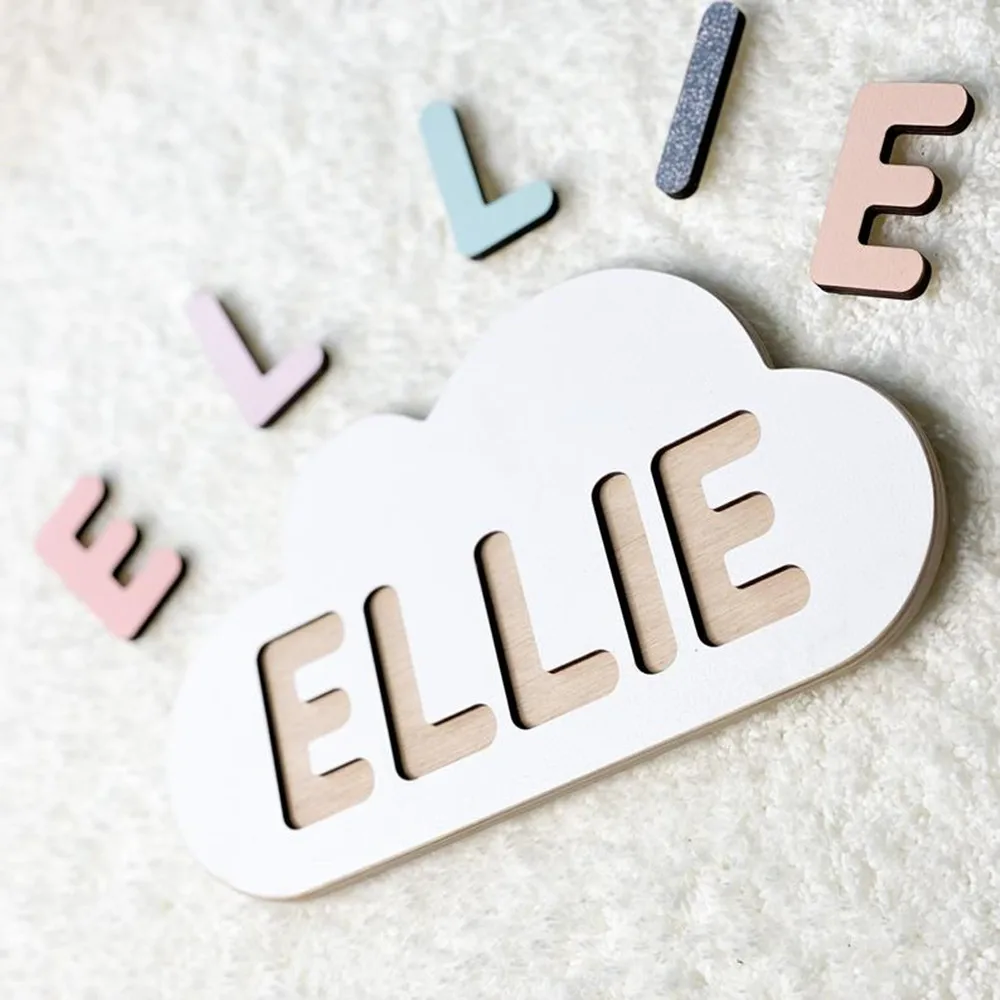 Пастельные деревянные игрушки-пазлы с именем облака украшение для детской