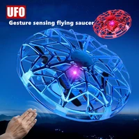 mini ufo drone rc helicopter aircraft toy quadcopter infrared hand sensing interactive flying saucer toys for children