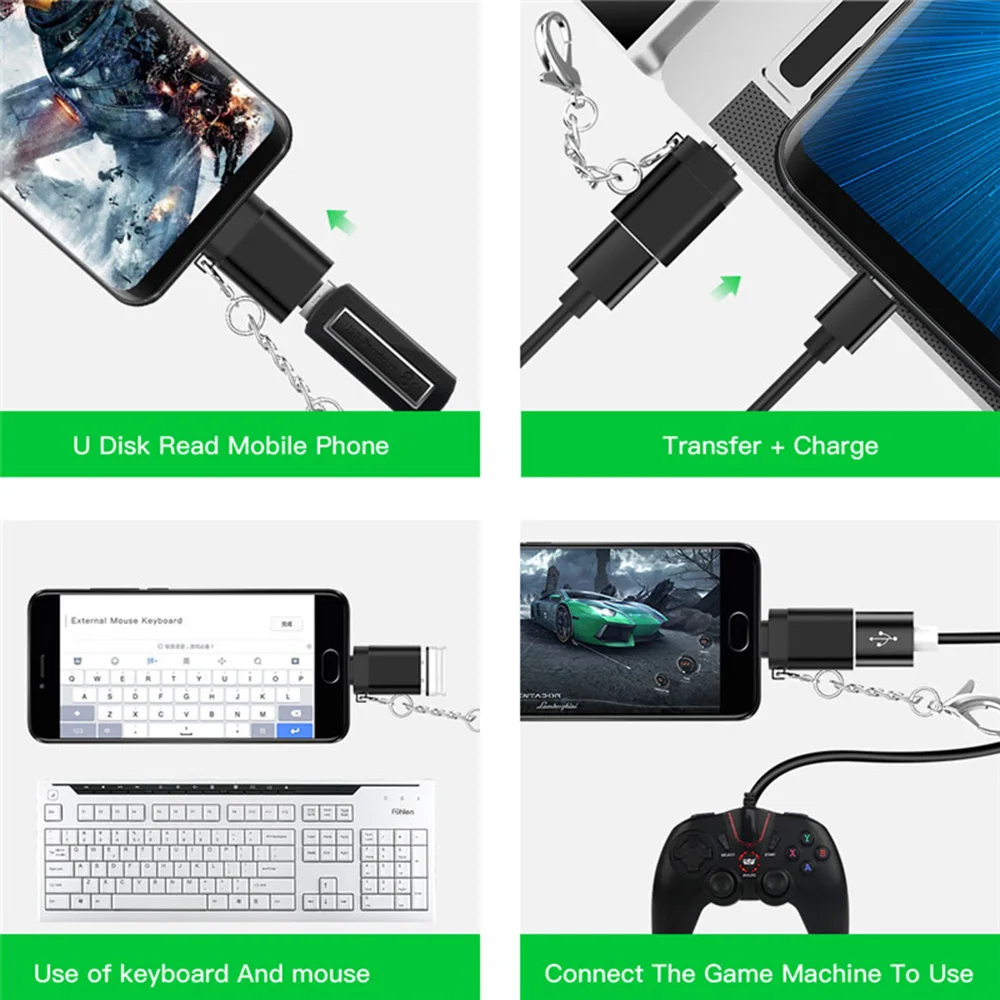 otg type c to usb adaptador usb c adapter usbc phone accessories flashes otg tipo c adapters for samsung s20 note 10 plus laptop free global shipping
