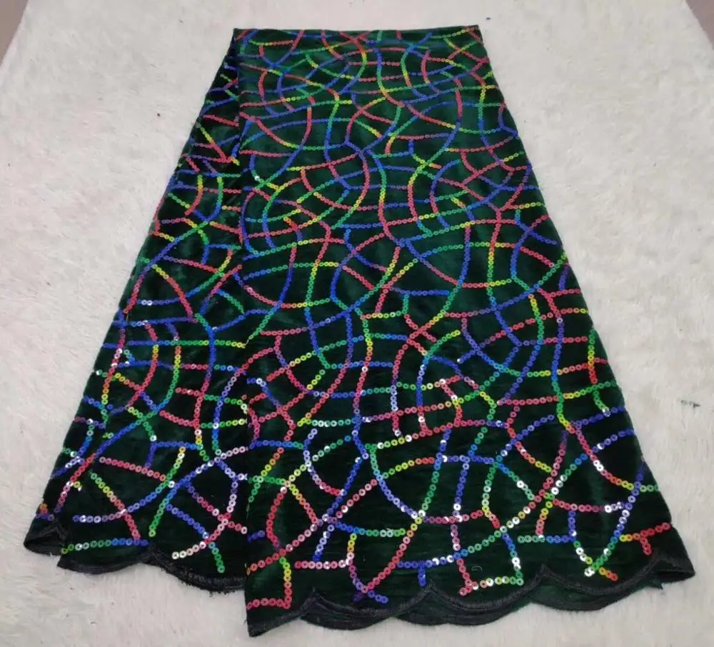 Уникальный разноцветный бархат вышивка Французский Кружева 3D блестки