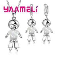 925 sterling silver gift jewelry set for woman girl crystal rhinestone stones earrings pendant necklace 21 models option