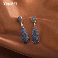 mysterious blue elegant drop earrings exquisite korean fashion jewelry christmas gifts for mothers noble accessories bricos