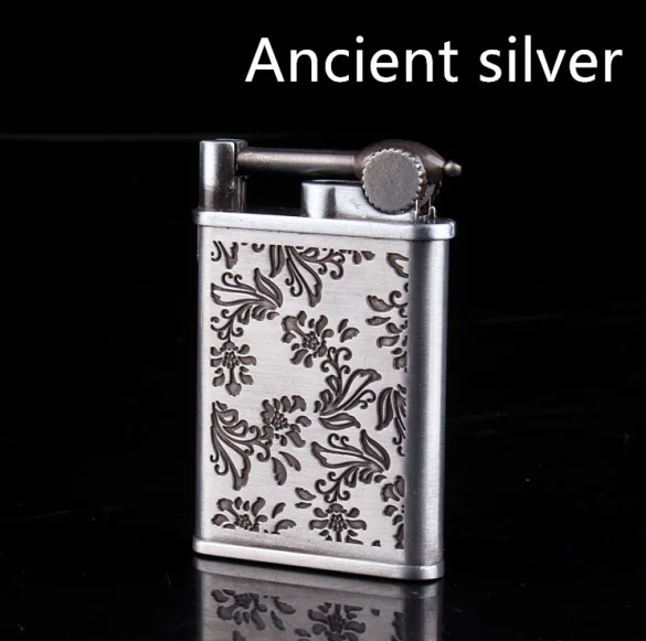 

Retro embossed Tang grass pattern lighter creative ultra-thin metal inflatable windproof lighter