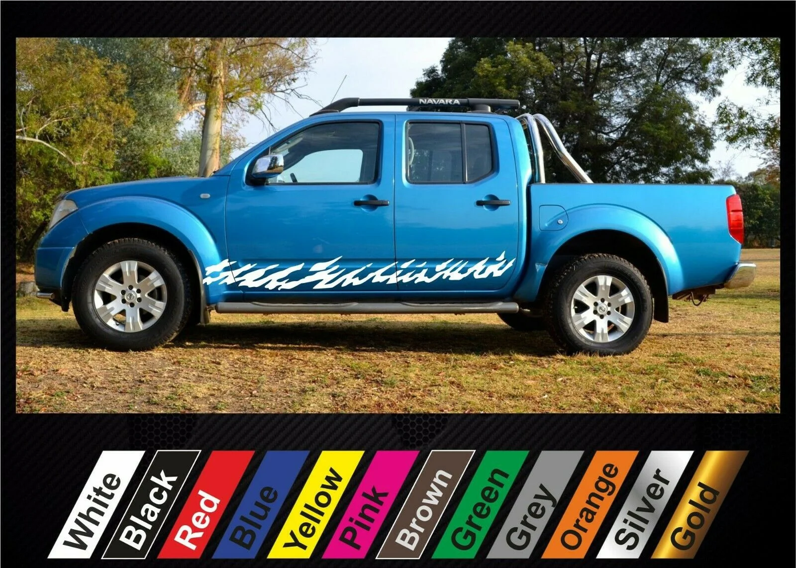 

For x2 stickers Nissan Navara graphics side stripe decal sticker #27