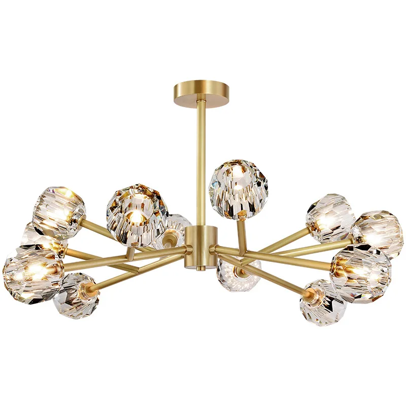 Люстра Светодиодная в американском стиле потолочная лампа из черно золотого