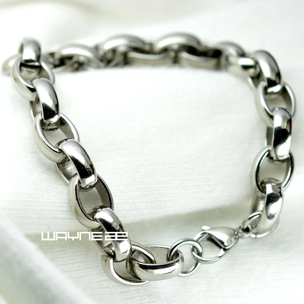 

SilverTone 316L Stainless Steel Link Chain Men's Bracelet 22cm B184