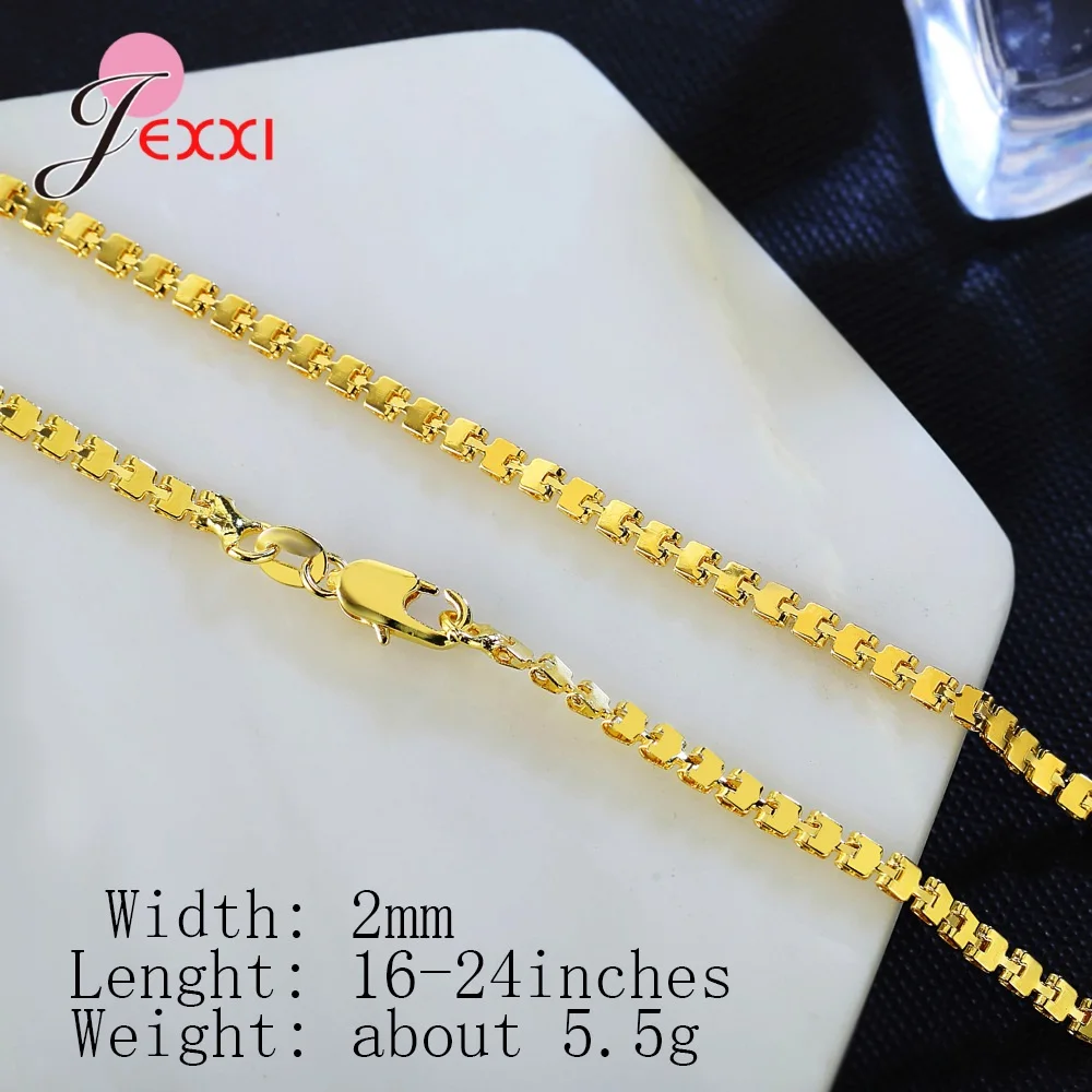 

European Style 2mm Gothic Chain Necklaces Extend Punk Clavicle Necklace With Lobster Clasps Jewelry Gold Color Wedding Party