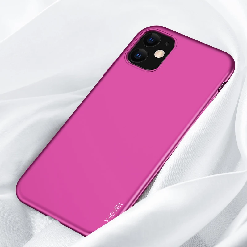 Для Iphone11 Pro Max X-level Силиконовый ТПУ чехол для телефона для Iphone 11 Pro Max 6," ультра тонкий 360 Защитный чехол на заднюю панель чехол - Цвет: Wine Red