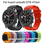 Ремешок силиконовый для смарт-часов xiaomi huami Amazfit GTR 47 мм, сменный Браслет Для huawei GT2 46 мм Galaxy watch 46 мм