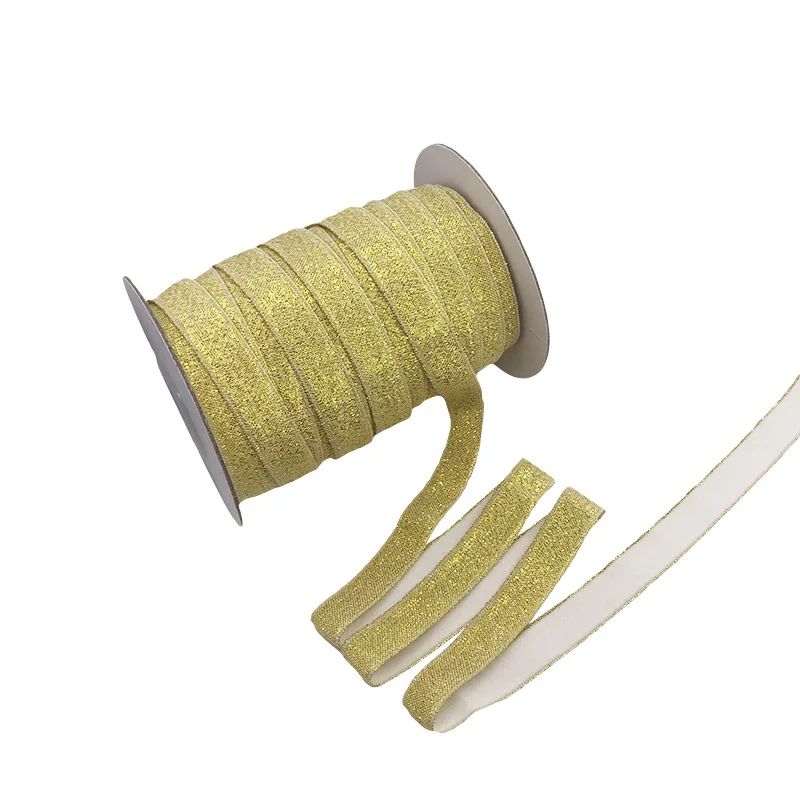 3/8 ''(10 мм) Золотая/серебряная нить эластичная для волос аксессуары блестящая