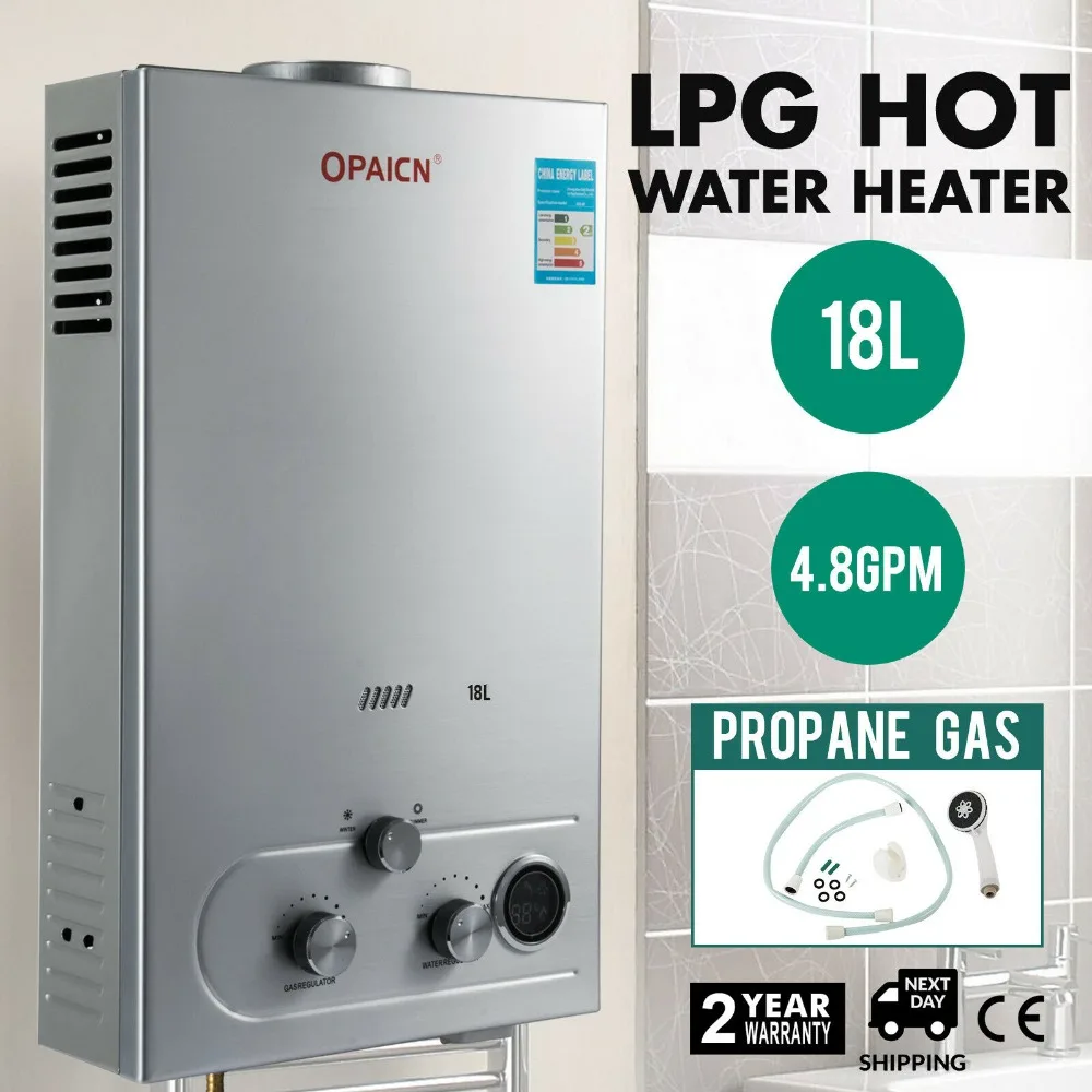 18л 4.8GPM мгновенный безрезервуарный нагреватель горячей воды LPG пропан газовый