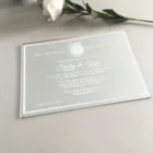 Пригласительные открытки на свадьбу, акриловые, зеркальные, серебристые, 10 шт., индивидуальный дизайн, популярная пара, винтажный стиль приглашения на свадьбу