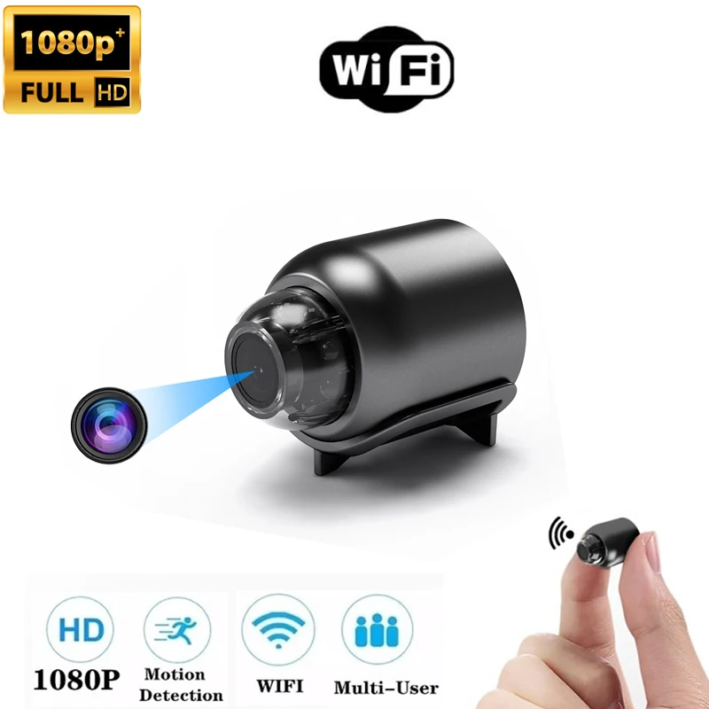 Wireless Mini WiFi Camera Surveillance 1080P HD Security Baby Monitoring 160° Wide Angle Night Vision Outdoor Smart Home Cam
