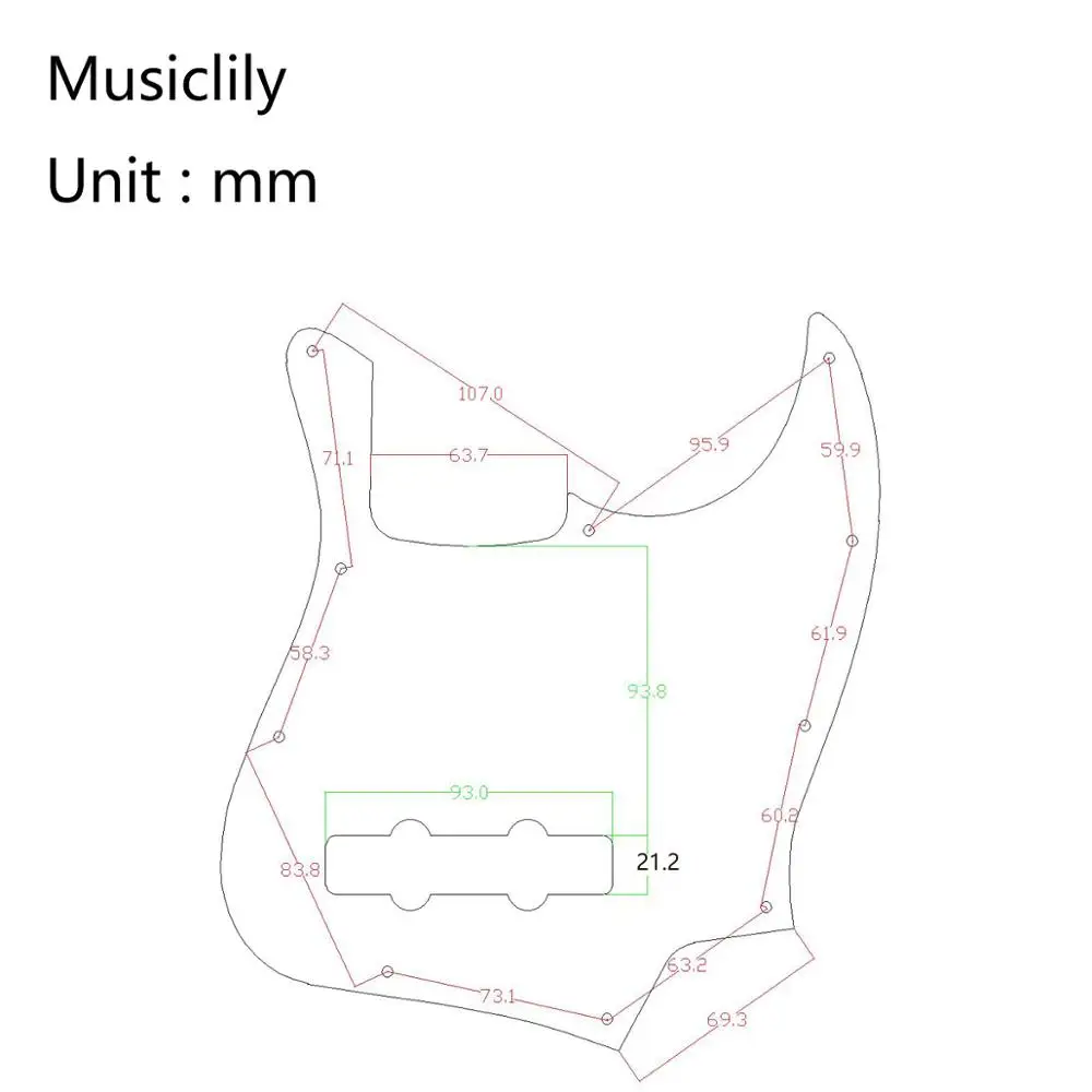 Musiclily 10 отверстий J бас Накладка для Fender американский/мексиканский сделано