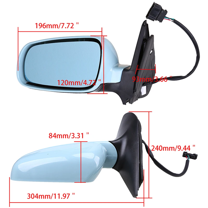 Posbay Автомобильное зеркало заднего вида синие линзы стекло дверь крыло зеркала