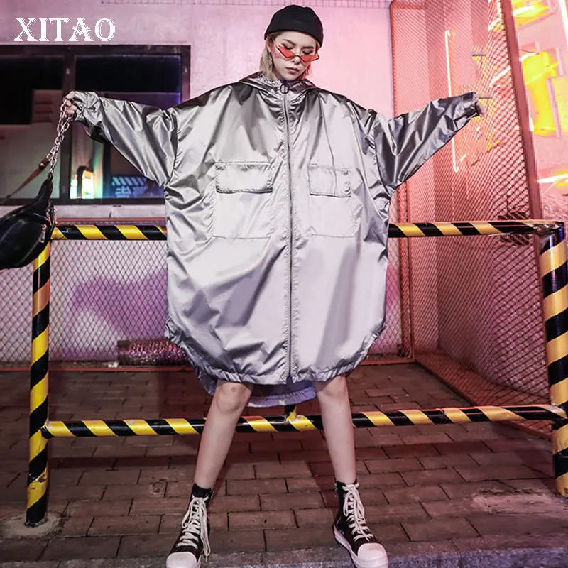 XITAO плюс размер Карманный Тренч женский корейский модный новый 2019 осенний тонкий