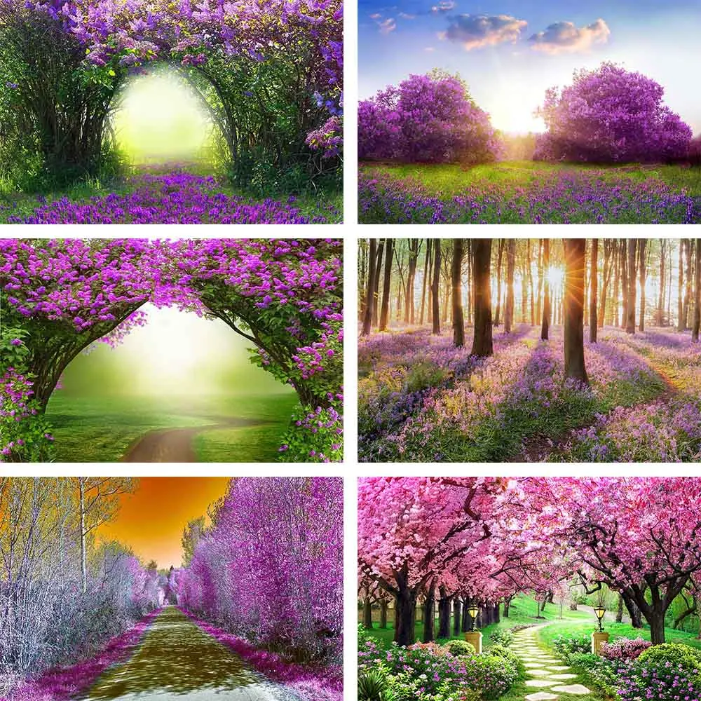

Avezano Backdrops Spring Forest Flowers Purple Lavender Portrait Photography Backgrounds Photo Studio Photozone Photocall Decor