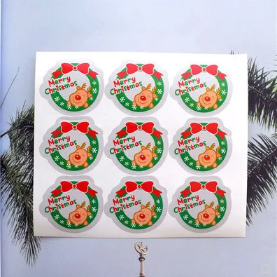 

Christmas sticker bow decoration Christmas deer decorative seal paster gift packing stickers party supply favors