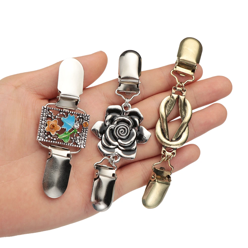 1 шт. винтажный свитер зажим для шали платья кардиган воротник с цветочным узором