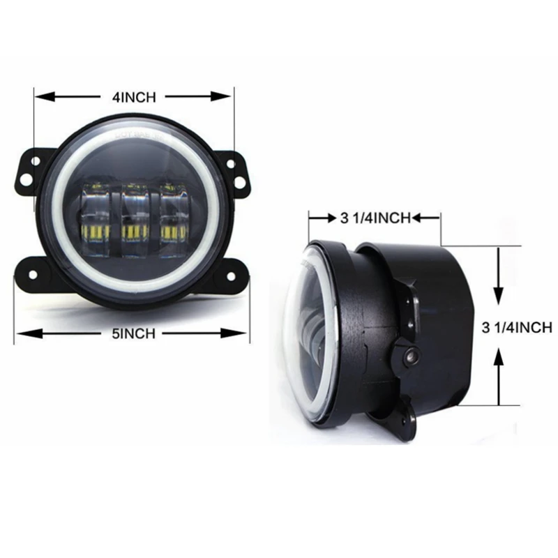 4 дюйма 30 Вт светодиодный головной светильник тумана DRL для Jeep TJ JK JKU Рубикон