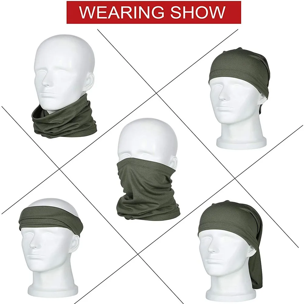 Summer Military Tactical Bandana Face Scarves Tubular Head Mask Scraf Anti-UV Windproof Neck Gaiter Cover | Спорт и развлечения
