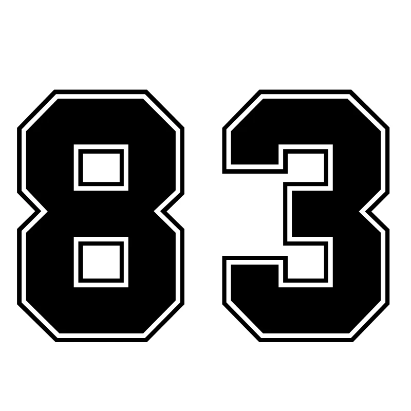 

Personalized Lucky Number 83 Dazzle Cool Car Sticker PVC High-quality Bumper Body Decorate Sun Protection Cover Scratches Decal