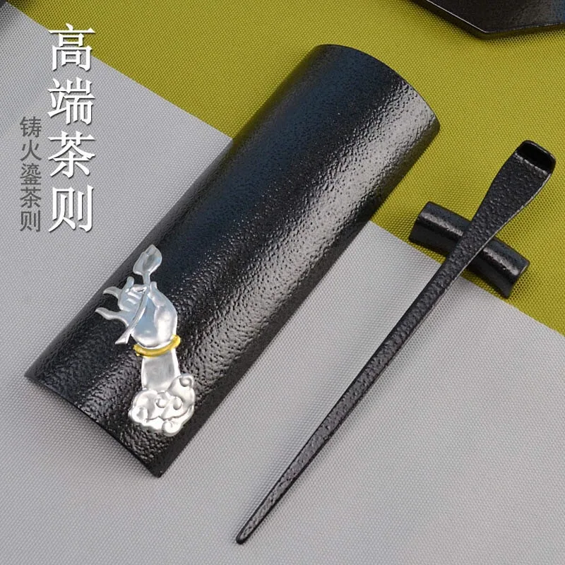

Japanese style iron Tea Utensils set hand-inlaid tin tea needle/tea spoon Cha Ze tea ceremony accessories