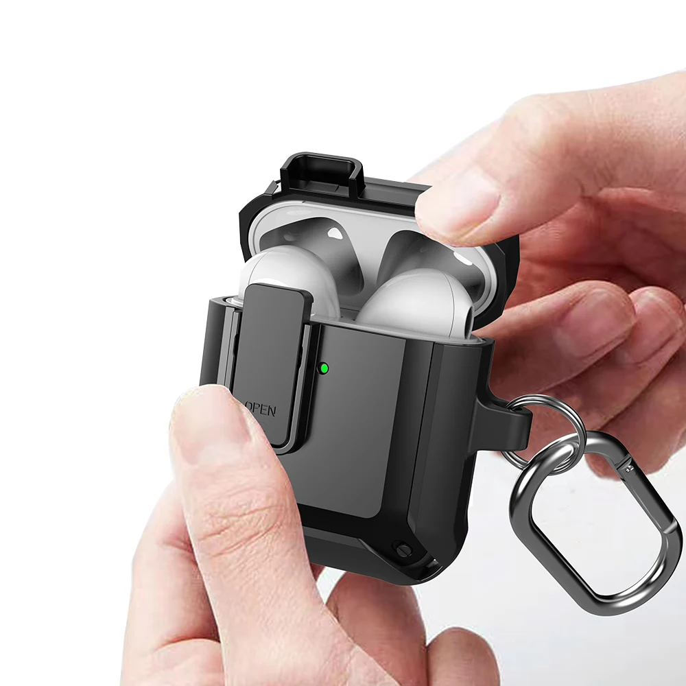 Чехол для Airpods 2 1 чехол наушников с пряжкой и переключателем противоударный Apple