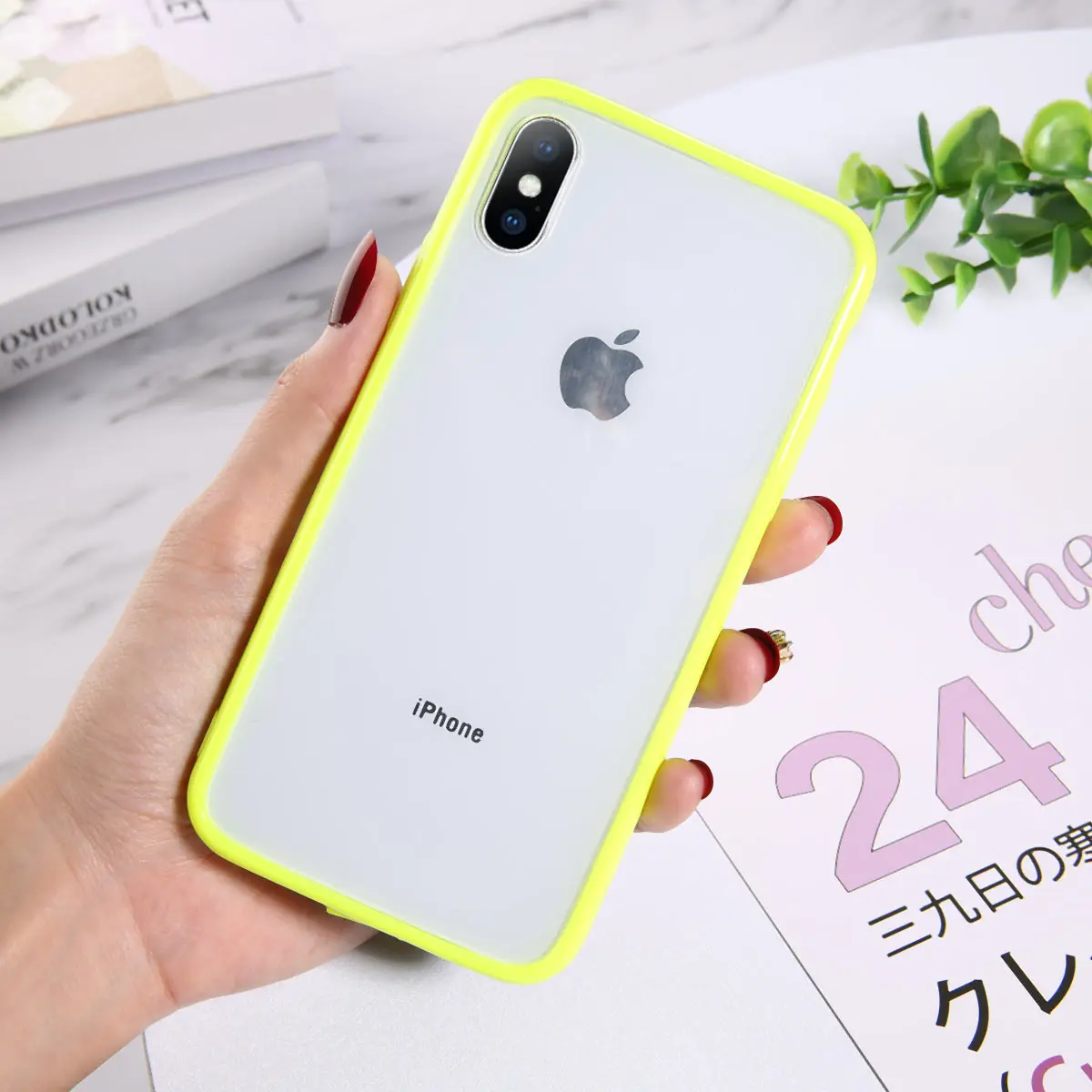 Цвет: желтый Lovebay прозрачные Простые Чехлы для телефона для iphone 11 Pro X XR XS Max пары TPU акрил для iphone 11 6 6S 7 8 Plus чехол - Цвет: Цвет: желтый