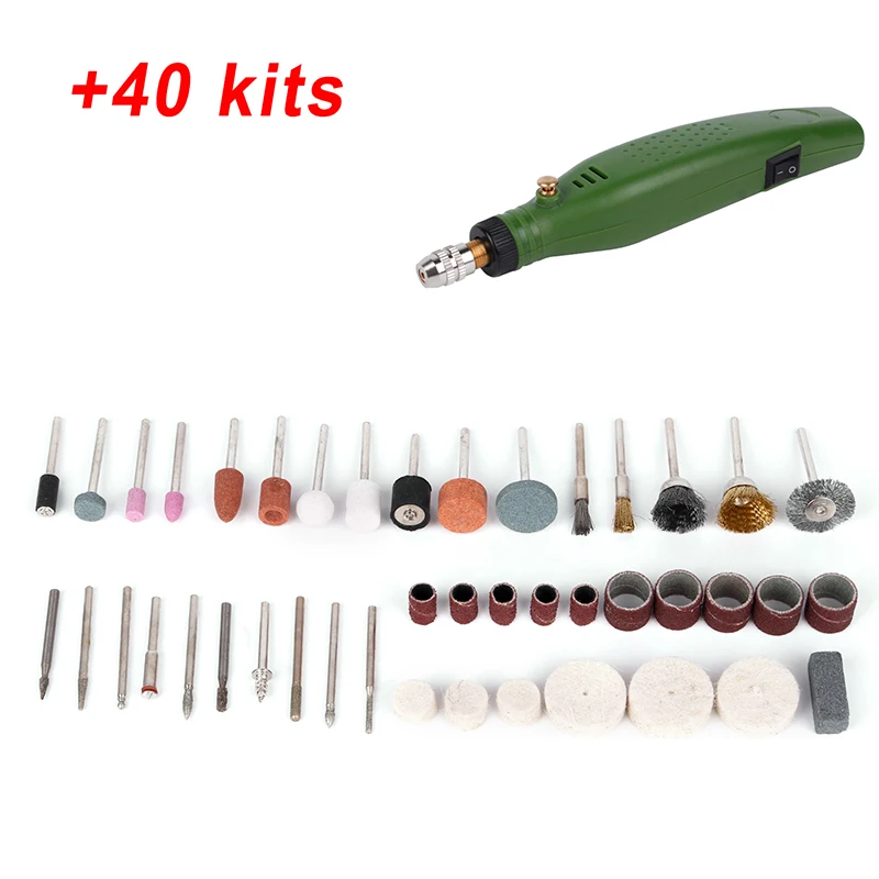 HB-004-40kits Портативный электрический шлифовальный станок гравировально-фрезерная ручка измол, перетирание роторная дрель инструмент 20000 ОБ/мин 36 в легкий вес - Цвет: HB-004-40kits