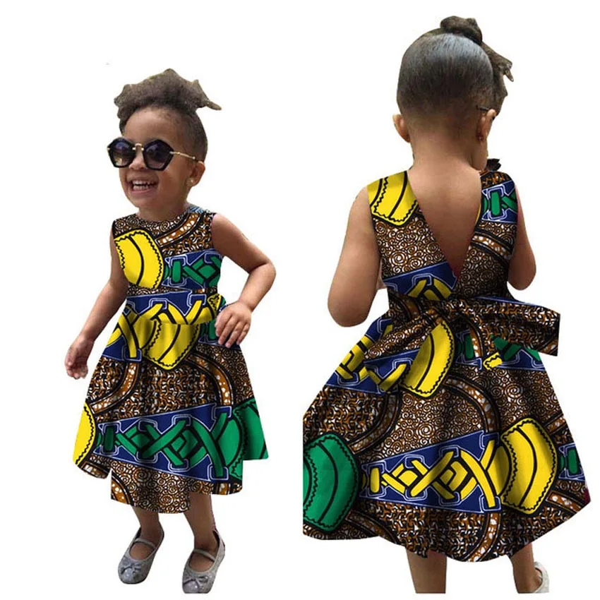Color13 Детские летние платья в африканском стиле для девочек; Новинка года; Bazin; традиционная Дашики с цветочным принтом; винтажная одежда в африканском стиле - Цвет: Color13
