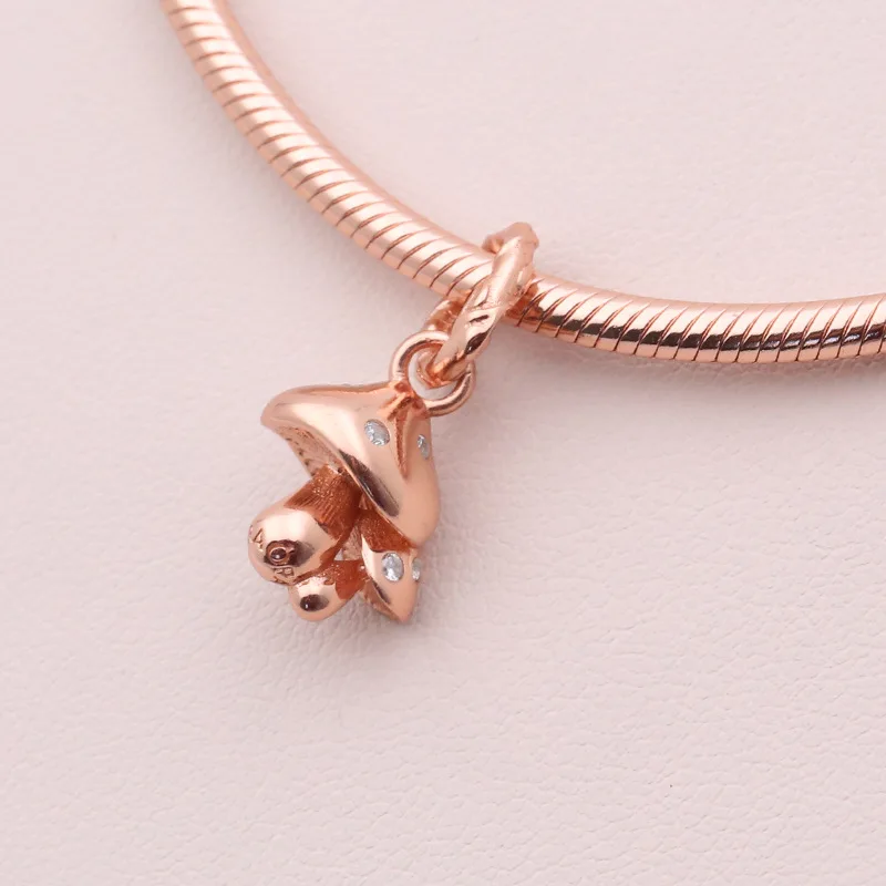 Подвески из настоящего стерлингового серебра 925 пробы с сияющими грибами Висячие