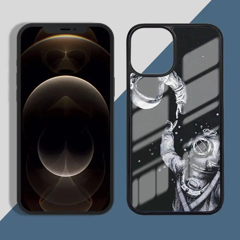 

Space Moon astronaut Phone Case PC for iPhone 11 12 pro XS MAX 8 7 6 6S Plus X 5S SE 2020 XR