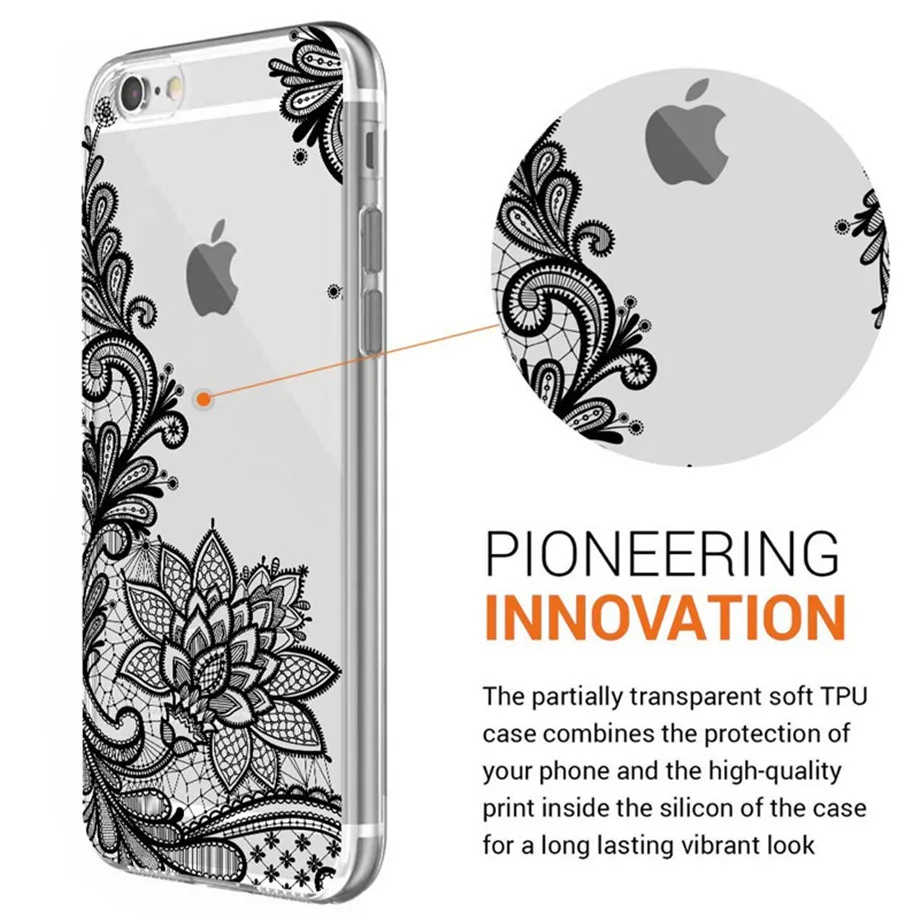 Роскошный силиконовый чехол для телефона iPhone 11 11pro max 8 7 6 6s Plus с кружевными цветами