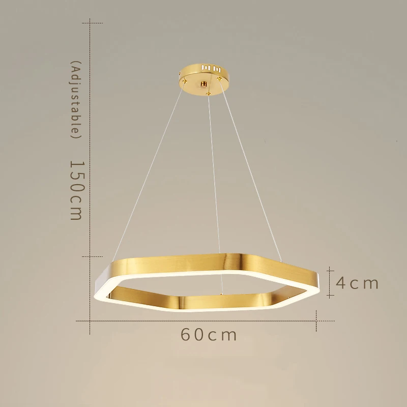 Dia60CM Новая современная люстра, освещение для гостиной, столовой, большое украшение для дома, светильники, шестигранные геометрические люстры - Цвет абажура: Dia60CM