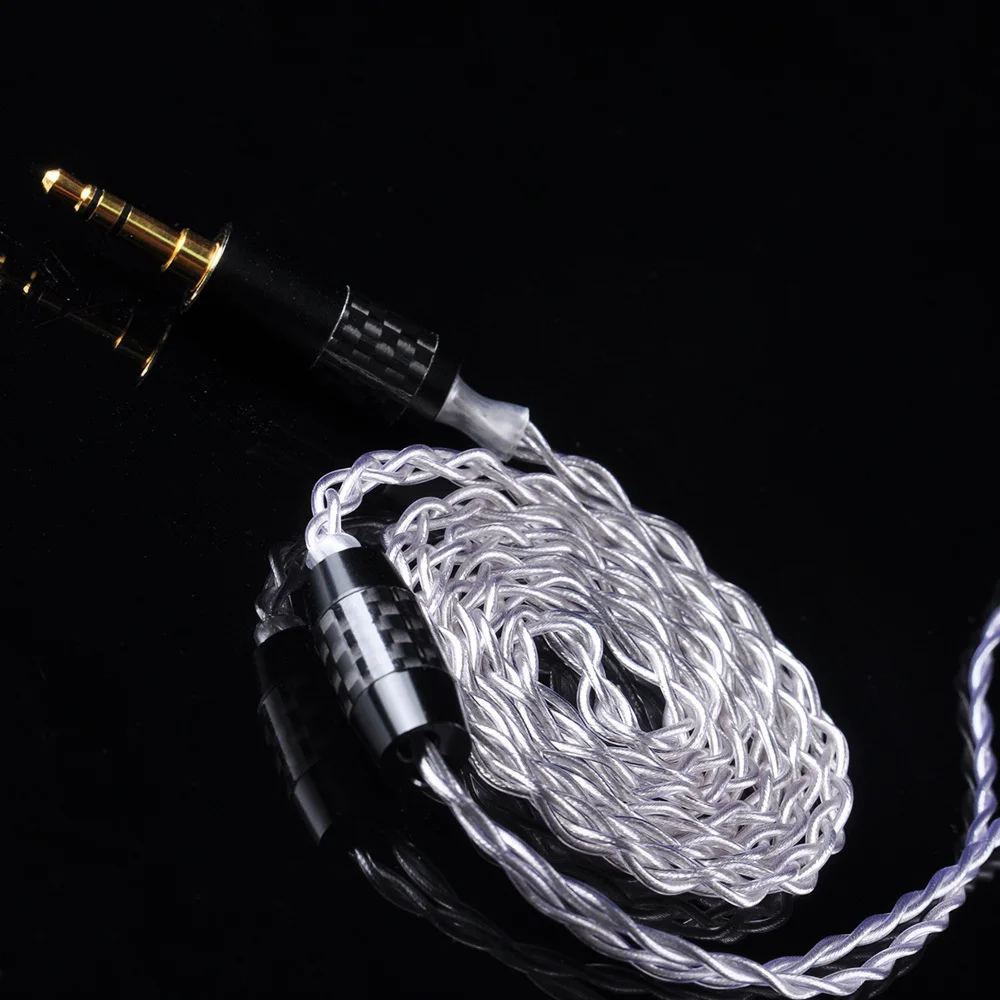 UPOCC Litz 28AWG 7N одиночный Кристальный Медный Серебряный кабель 2,5/3,5/4,4 мм сбалансированный кабель для наушников с MMCX из Тайваня для HQ8 HQ10