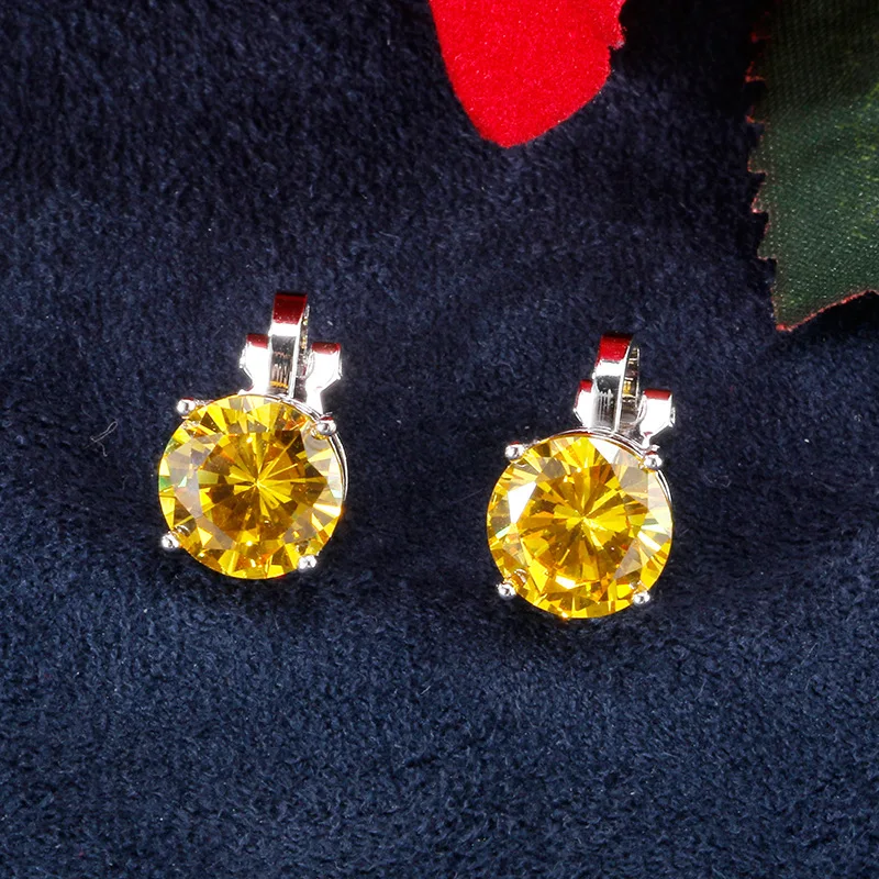 Женские серьги клипсы с кубическим цирконием SIPENGJEL 7 мм круглые манжеты