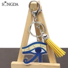 Акриловый брелок с символом глаза хора, имитация знака, египетские боги, сила глаз, кисточка, двустороннее искусственное украшение, подарок