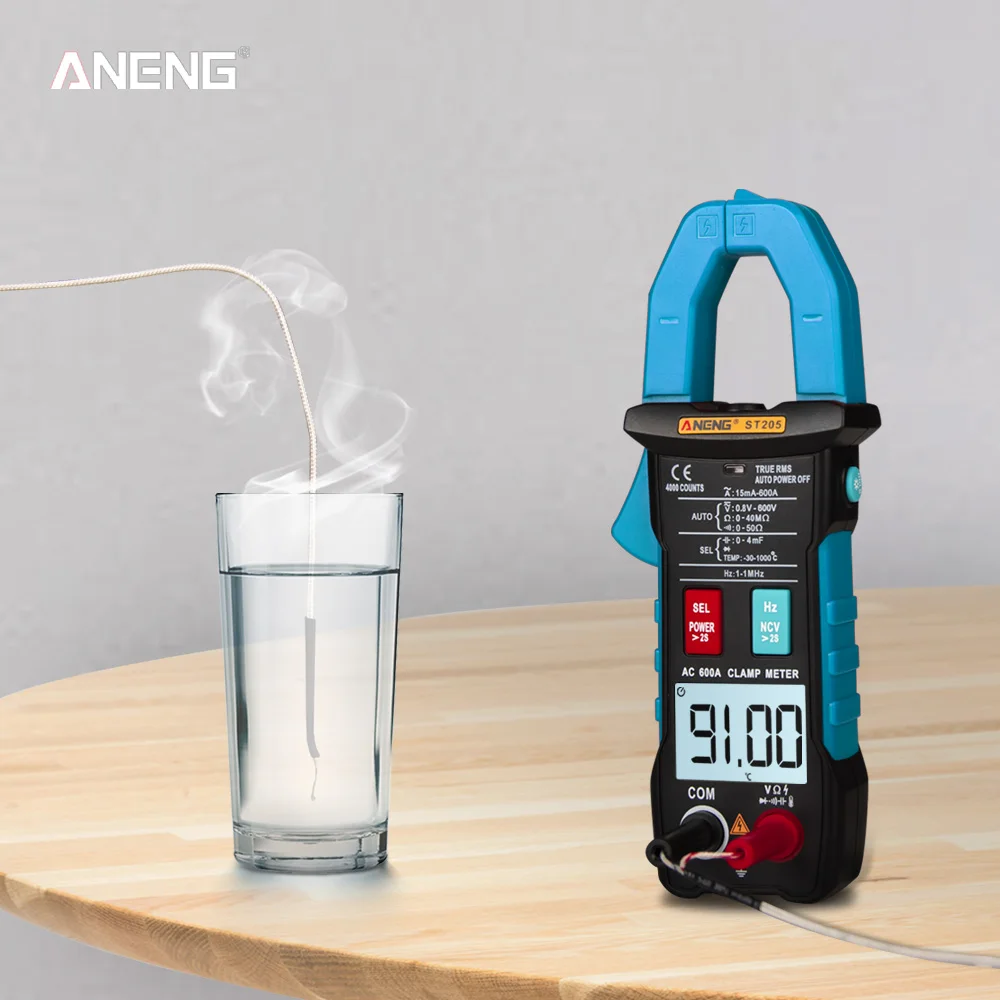 Цифровой мультиметр зажим ST205 амперметр 4000 отсчетов True RMS ампер измеритель тока