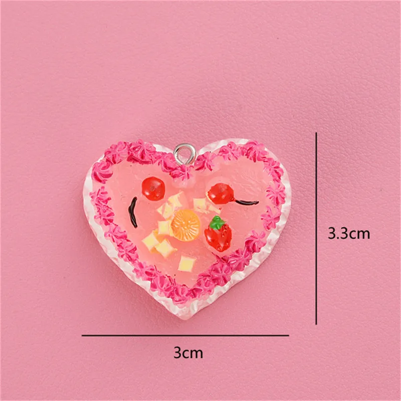 Брелок для ключей в форме сердца торта фруктов 10 шт. браслет на подарок |
